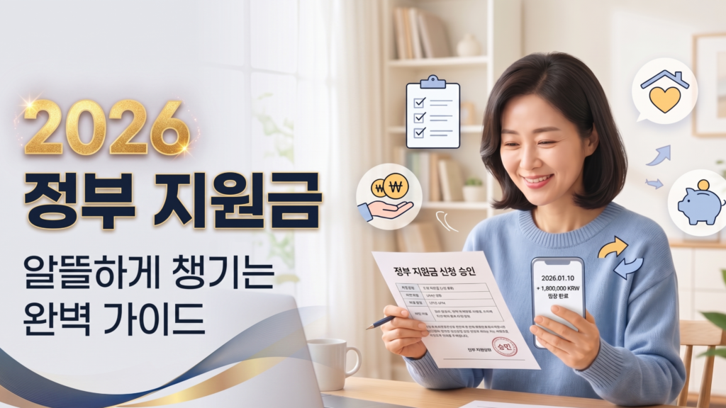 2026 정부 지원금 총정리 근로장려금 청년 지원금 신청 방법